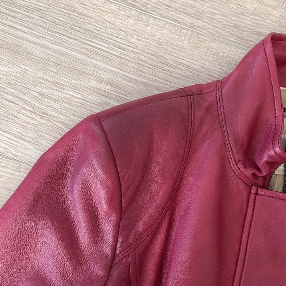 Banana Republic Burgundy Leather Jacket in XS - Picture 9 of 16